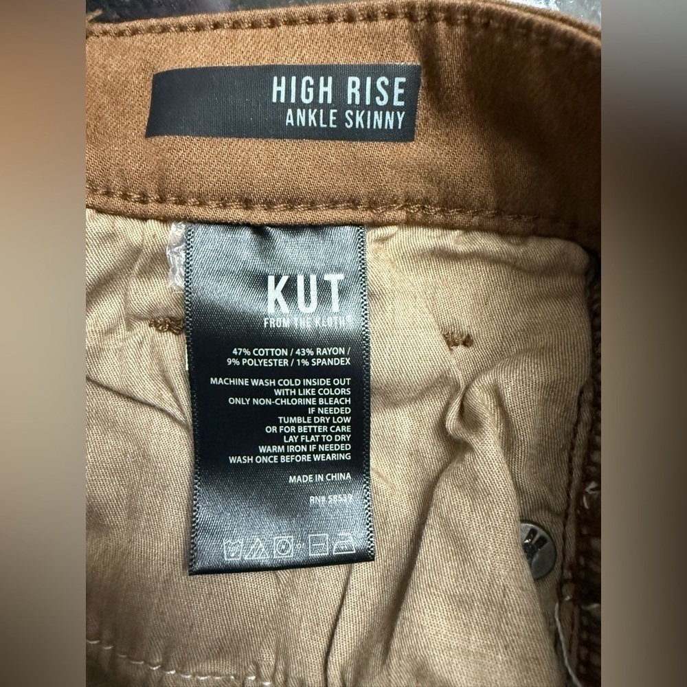 Kut From The Kloth Brown High Rise Ankle Skinny Jeans 0 - Picture 5 of 7